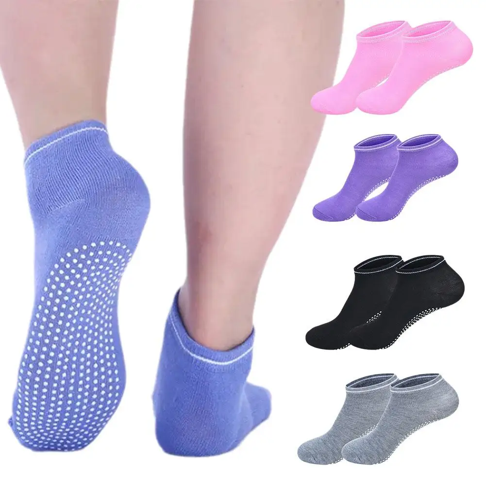 

4 Pairs Anti-Slip Yoga Socks Pilates Socks Breathable Cotton Ballet Dance Sports Socks for Yoga, Pilates, Barre, Home, Hosp S3D0