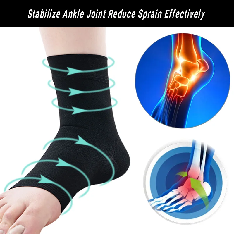 Medical Fasciitis Compression Ankle Socks Men and Women Outdoor Running Nylon Anti-sprain Pain Relief Protector 2pcs/Pair Ankle Socks Ankle Support Compression Socks Ankle Support Brace