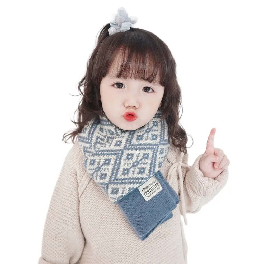 턱받이 열 목 워머 방풍 두꺼운 어린이 겨울 스카프, 스냅 패스너, 소년 소녀 뜨게 스카프, 가을 겨울