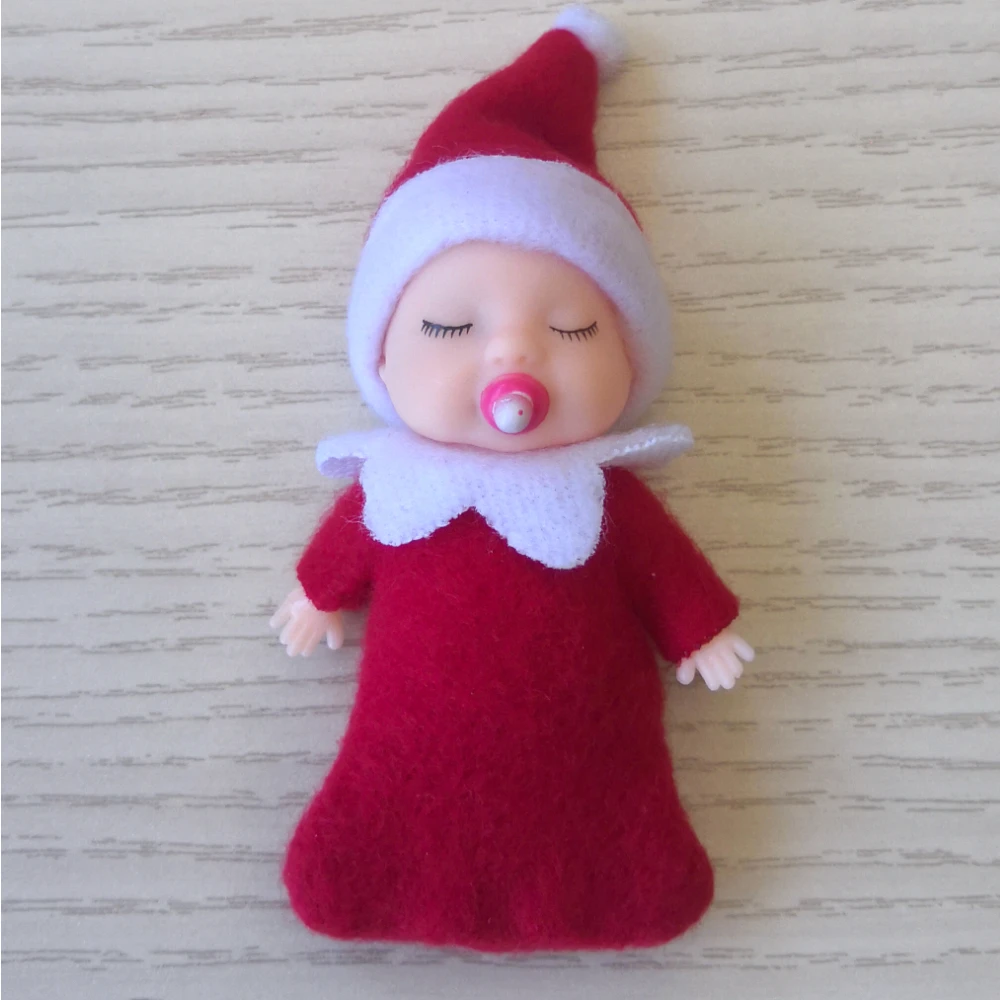 7cm Christmas Elf Babies with Dummy Movable Arms Legs Doll House Accessories Baby Elves Dolls 4