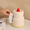 Ceramic Tissue Box Strawberries Cake Shape Cartoon Cake Home Desktop Storage Paper Towel Holder Napkin Holder Home Decoration 1