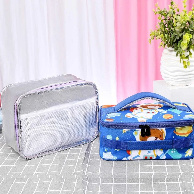 Children Lunch Bags For School Picnic Cartoon Kids Adults Bento Bag Handbag Aluminium Foil Thermal Ice Insulation Pack Portable