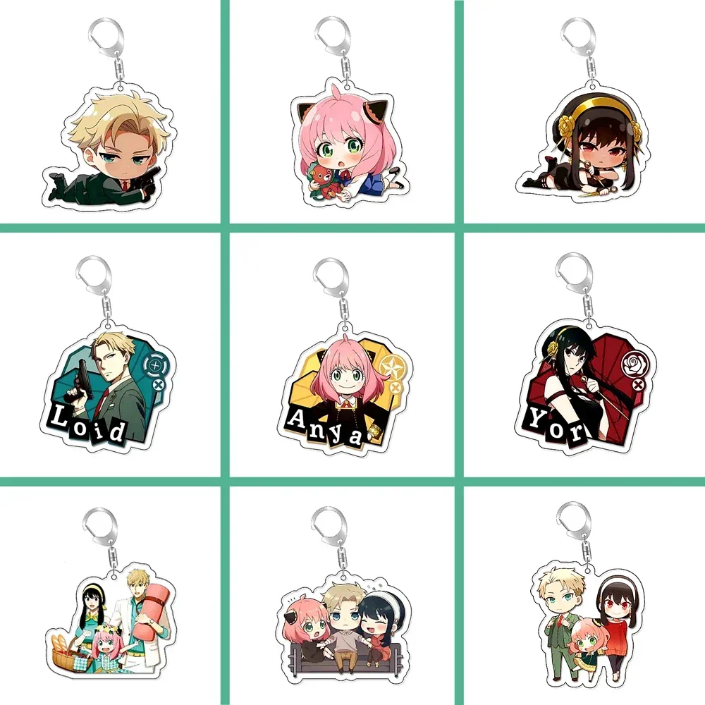 Anime SpyxFamily Anya Loid Yor Forger Cartoon Acrylic Keychain Pendant Keyring Bag Tag Anime Collections for Costumes anime keychain game keychain mini sword keychain anime keychain pendant