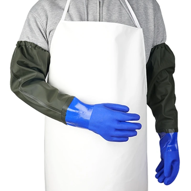 Durable and Slip resistant Long Waterproof Rubber Gloves Resist Acid,for Washing Dishes,Keep Your Arms Dry and Protected 4
