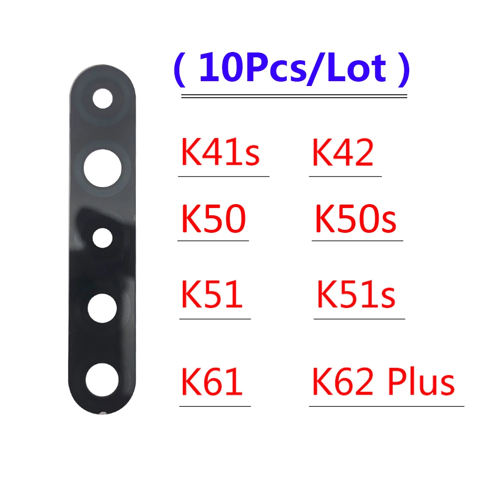 

10Pcs/Lot, Rear Back Camera Glass Lens For LG K41S K42 K51 k51S K61 K62 Plus K50 K50s K12 Prime Camera Glass With Glue Adhesive