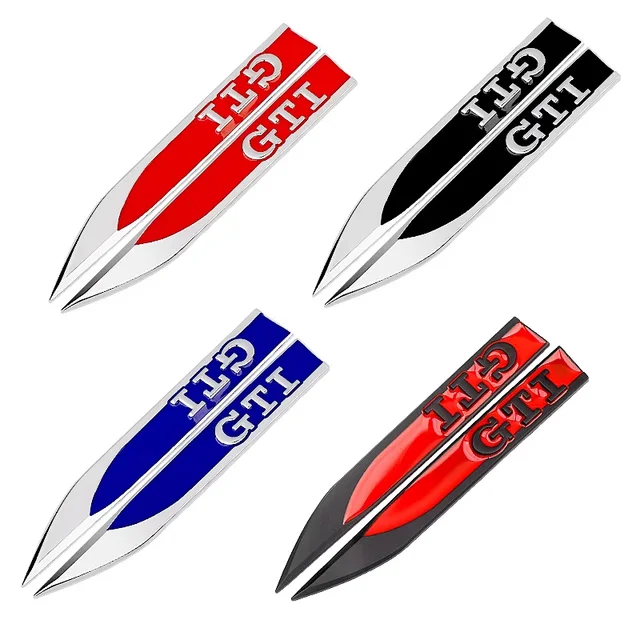Metal Sticker GTI Fender Side Emblem for VW Golf 2 3 4 5 6 7 GTI MK2 MK3 MK4 MK5 MK6 MK7 MK8 Fender Bumper Strip Accessories