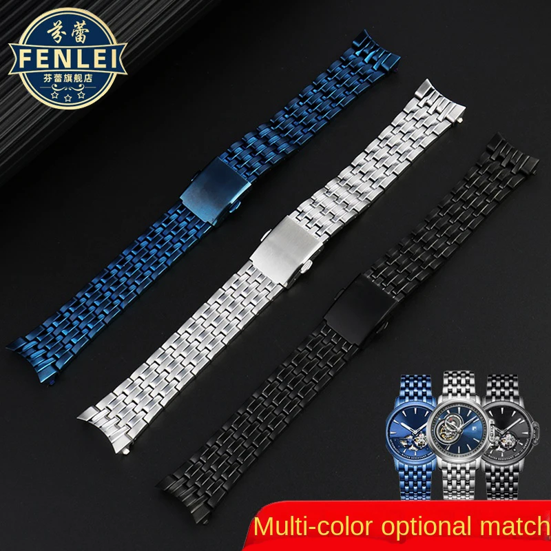 

Precision Steel WatchBand For Rossini 517793 Medal 5793 8633 Solid Arc Stainless steel Watch Strap Men's Watch Chain Silver 21MM