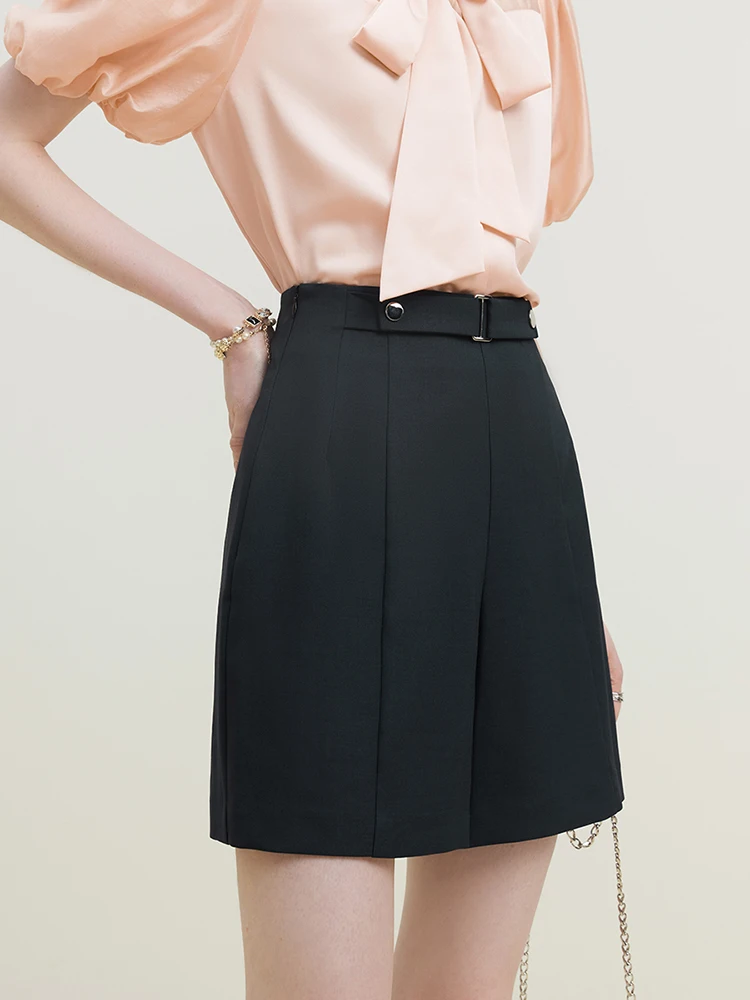FSLE Suit Shorts for Women Niche Design Waist Pants Summer Newly Casual Commuter Loose Simple Style Solid Color Shorts Female