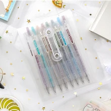 

Simple Organizer Stationery Notes Hand Account Material Storage Winding Bag Transparent Winding Type File Folder PP Storage Bag