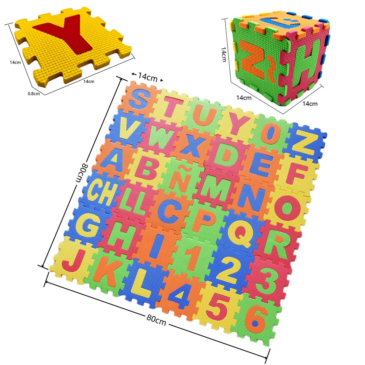 EVA Mat Foam Puzzle Mats Baby Play Kids Alphabet Number Abc Tiles Toddlers Soft Babies Interlocking Puzzle Toys Educational 6