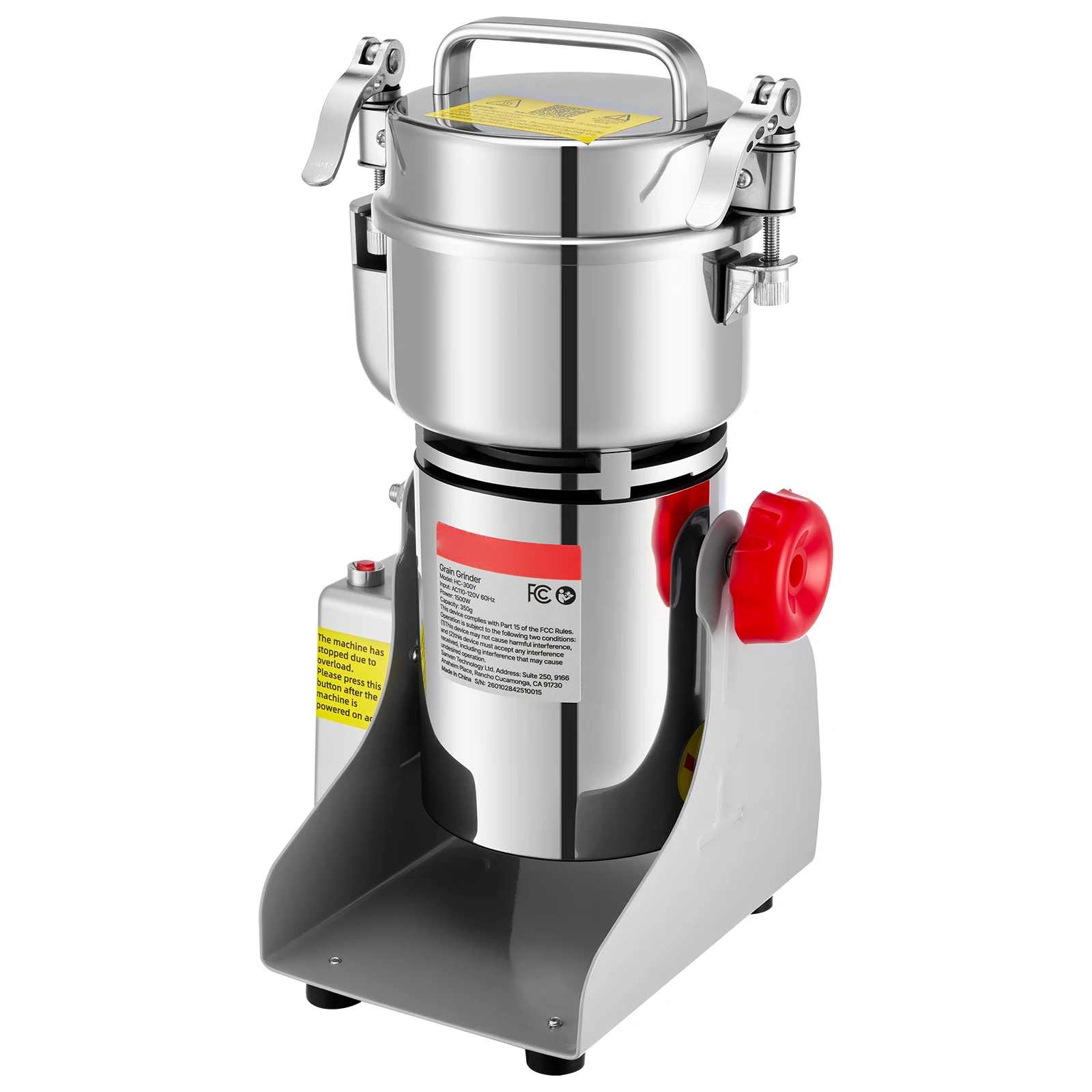 SucceBuy Electric Grain Mill Grinder 28000/32000RPM High Speed Stainless for Dried Grains Coffee Beans Spices 270° Swing Type 1