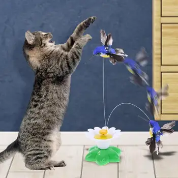 Cat Teaser Toy Rotating Electric Flying Butterfly Cat Toy Rotatable Funny Pet Supplies Hummingbird Shape Electric Toy Pet Toy 1