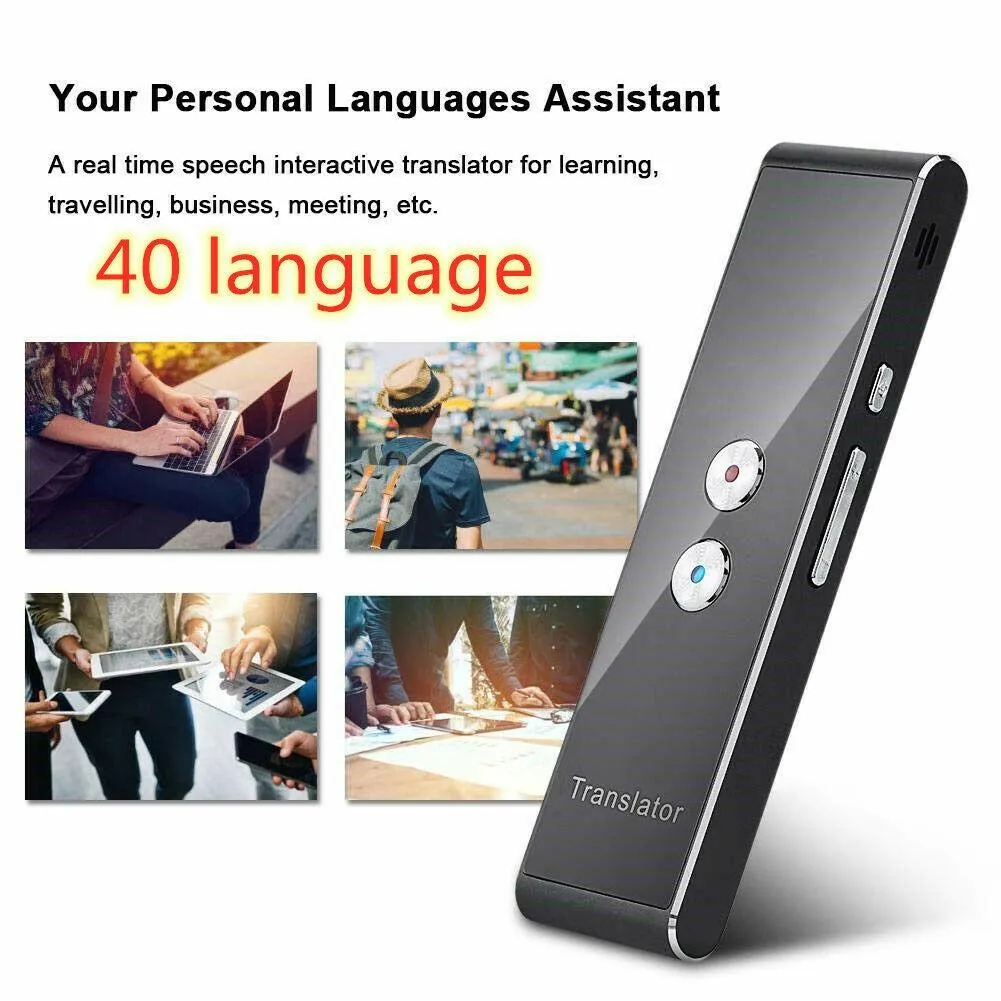 

T8 Voice Translator 40 Languages Multi Languages Instant Translate Mini Wireless 2 Way Real Time Translator Bluetooth-compatible