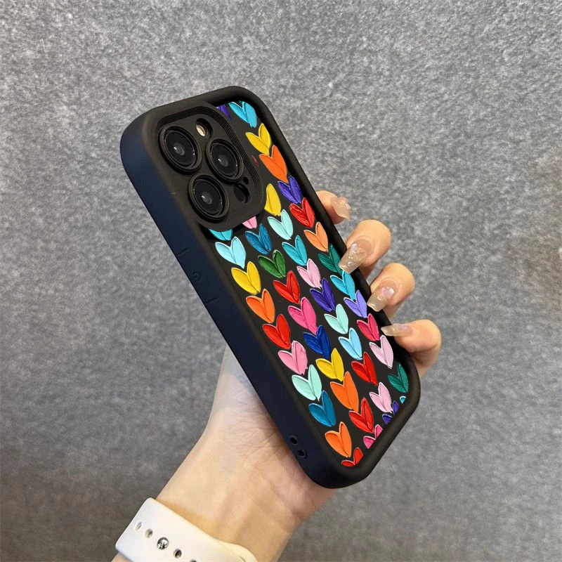 Oil Painting Love Heart Phone Case for Xiaomi Redmi Note 13 12 11 Pro Plus 5G 12S 11S 10S 10 Redmi 12C 13C 4G Shockproof Cover