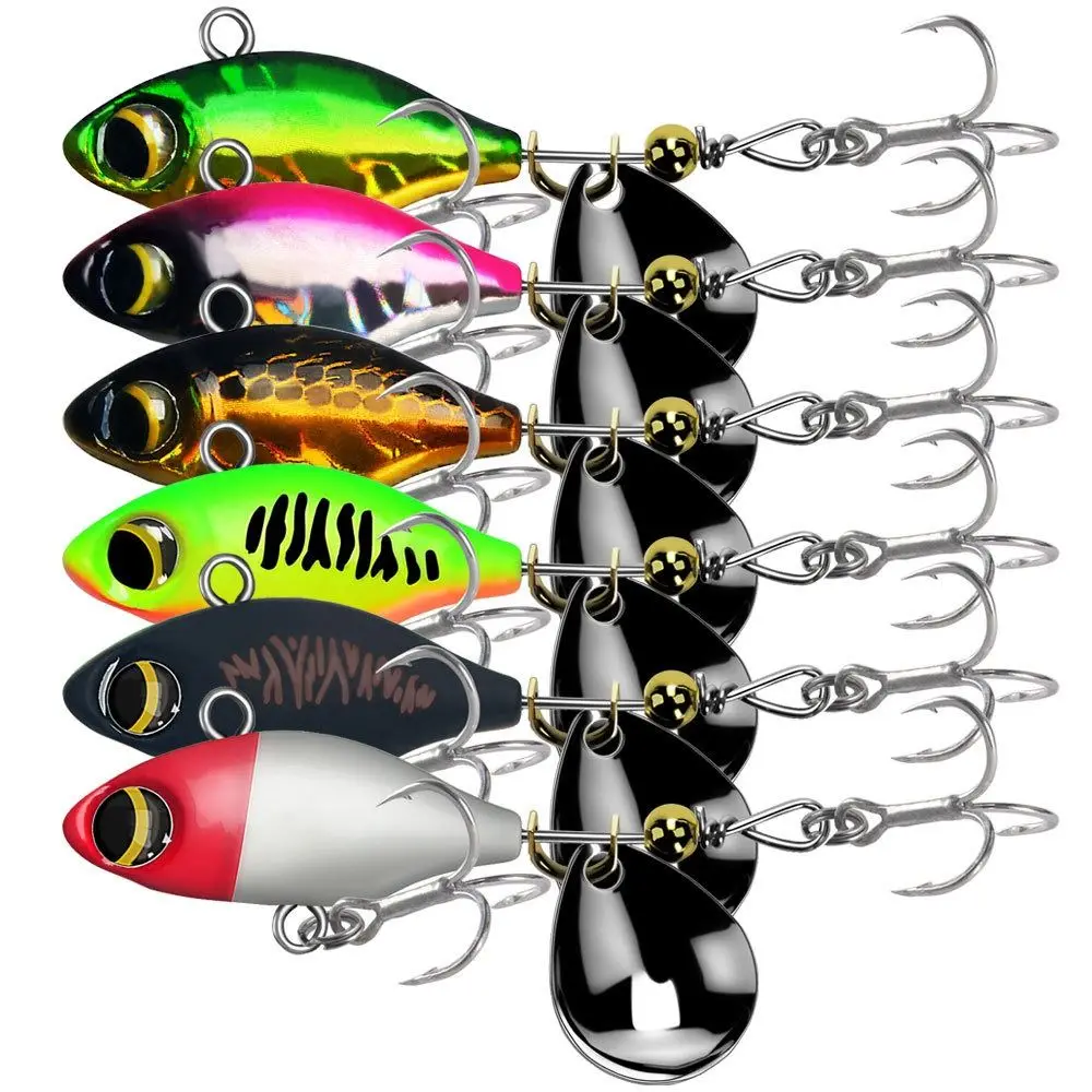 

Wobblers Crankbaits Metal Fishing Bait Treble Hook Spoon Metal Spoon Fishing Lure Vibration Spinner Tackle VIB Lure fishing