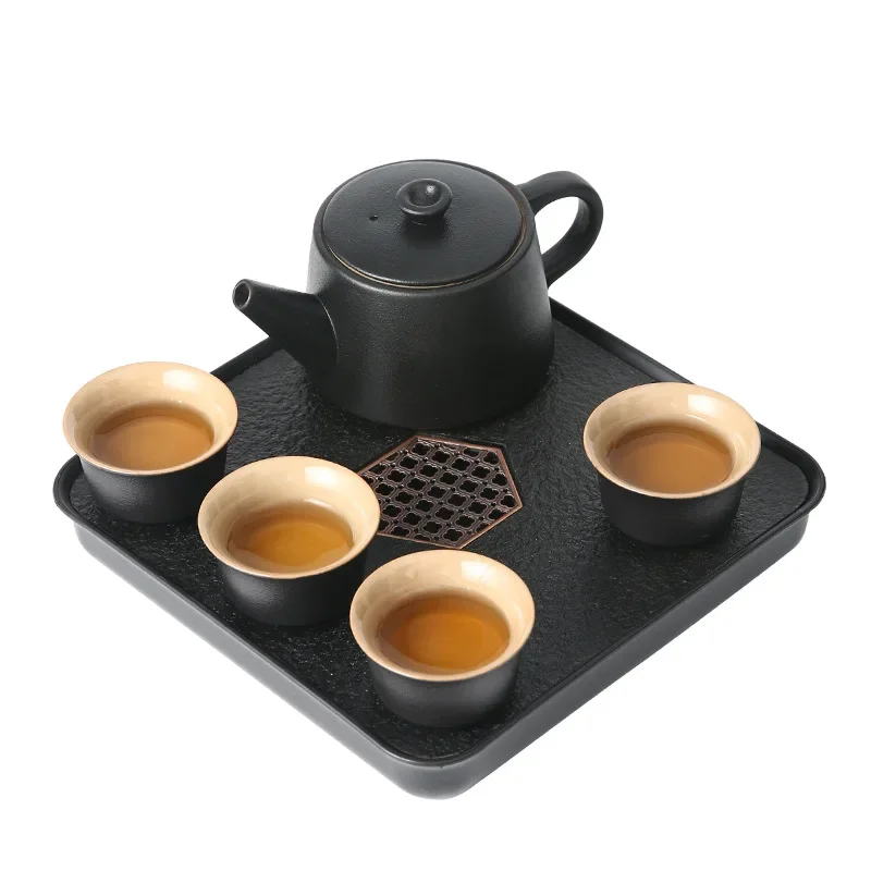 طقم شاي كونغ فو سيراميك + صينية دوران