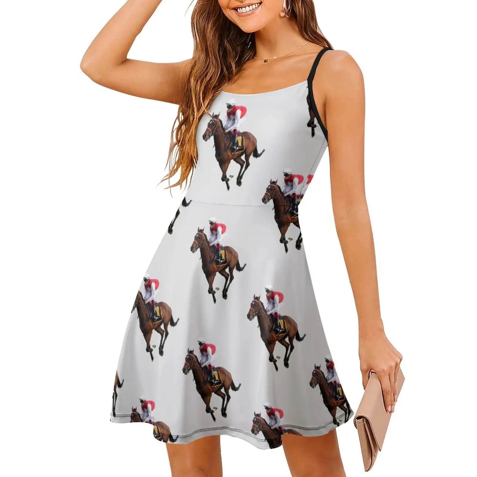 

Horse Racing Sling Dress long dress women summer women's luxury party dress luxury dresses