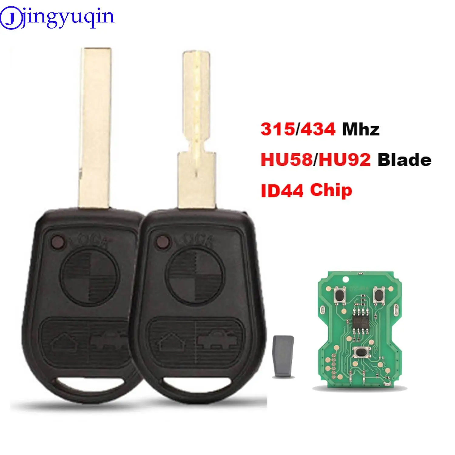 

jingyuqin Remote Car Key 315/433 Mhz ID44 Chip For BMW Z3 E31 E32 E34 E36 E38 E39 E46 Control Key HU92 HU58 BLADE