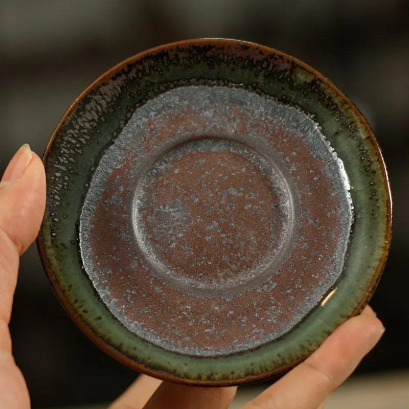 Retro Iron Rust Glaze Ceramic Gaiwan Tea Tureen Teaware Cup Chinese Temmoku Tea Bowls Vintage Chawan Ceramony Set 150ml