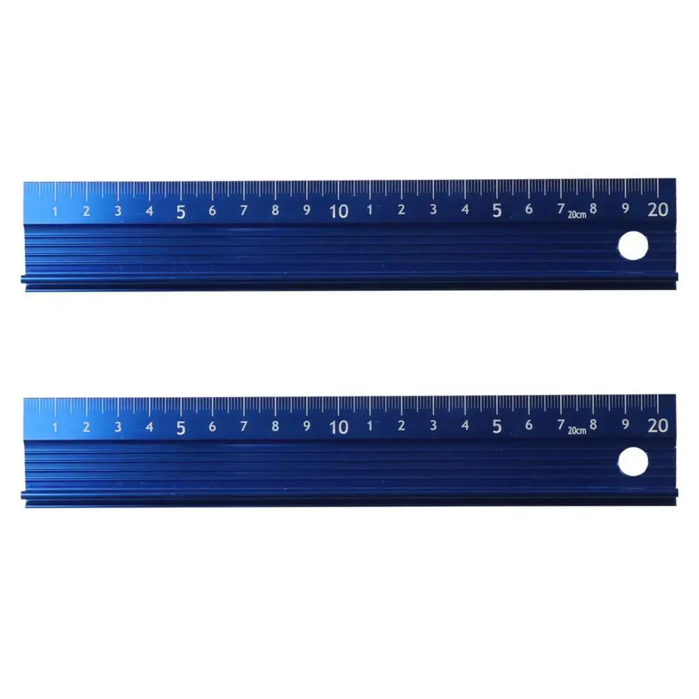 

Aluminum Alloy Protective Ruler Measuring Tool Anti Slip Blue Straight Cutting Ruler Metric Ruler Measure Cutting Measuring
