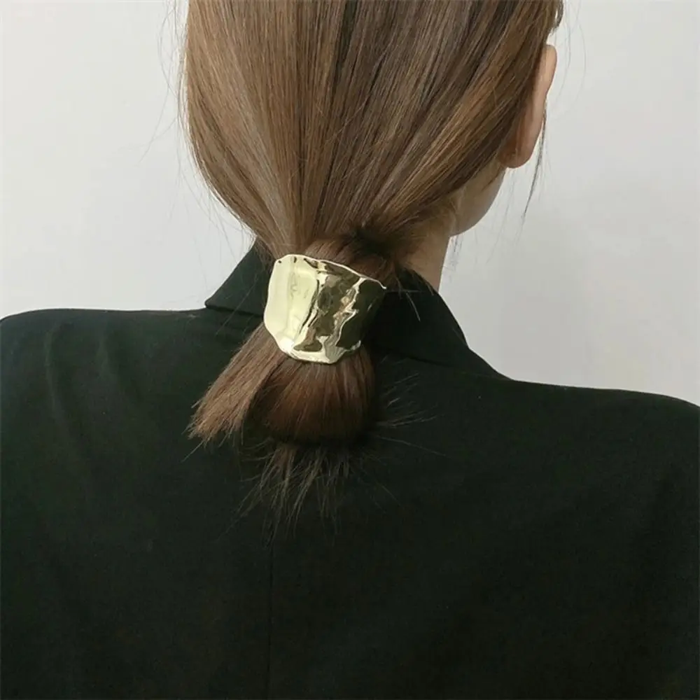 Retro Metal Lava Hairpin Korean Headwear Ponytail Holder Head Bands Irregular Concave-Convex Headdress Women Lady Girl