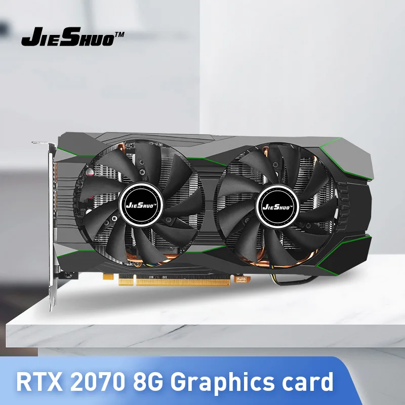 JIESHUO RTX 2070 8GB GDDR6 256BIT GPU Computer Game Graphics Card Brand New graphics card for pc Graphics Cards