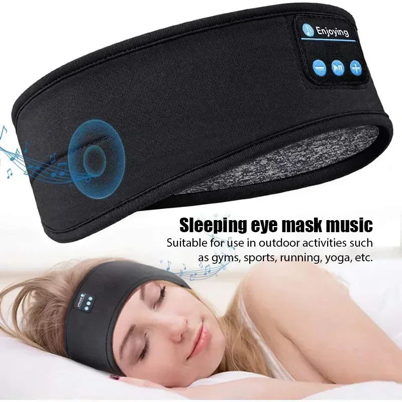 Bluetooth Slapen Hoofdtelefoon Sport Hoofdband Dunne Zachte Elastische Comfortabele Draadloze Muziek Headset Slaap Masker Voor Ogen Slapen