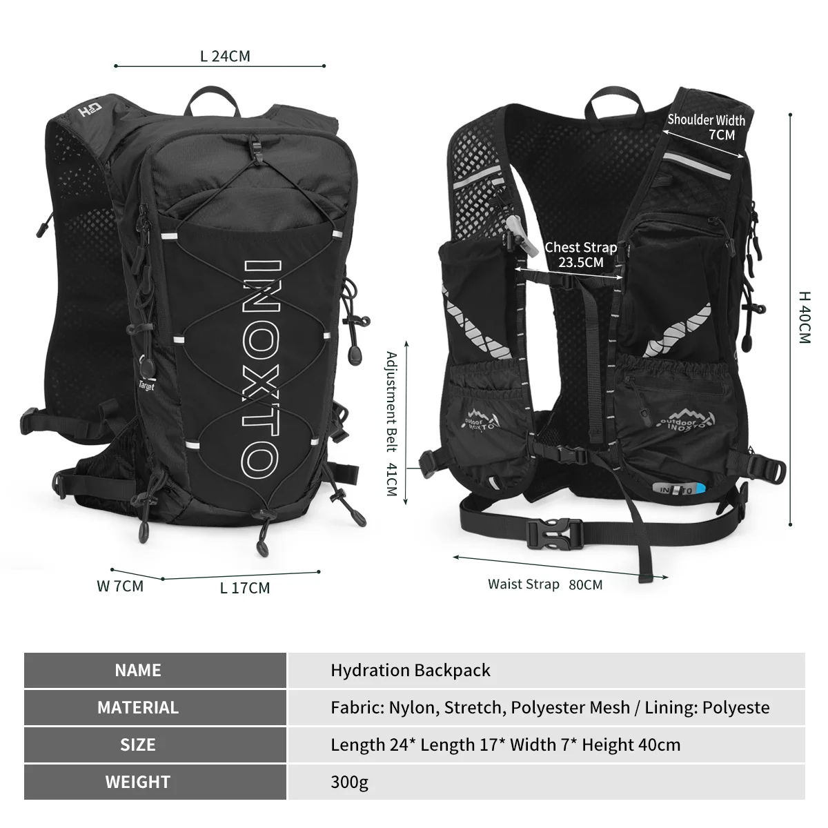 Running Hydrating Vest Backpack 8L, Cycling Hydrating Backpack Hiking Marathon Hydrating, With 2L Water Bag 250ML Water Bottle 3