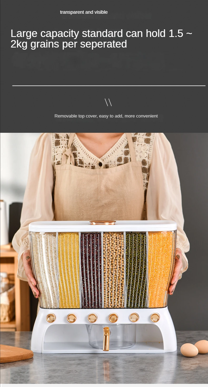 Sub Grid Rice Barrels Insect Proof And Moisture Proof Sealed Rice Cans Household Rice Storage Boxes 18 Sub Grid Rice Barrels Insect Proof And Moisture Proof Sealed Rice Cans Household Rice Storage Boxes