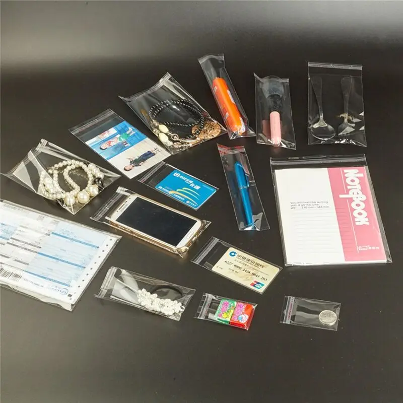 OPP Transparent Plastic Self-adhesive Bag Ziplock Pouch Pen Jewelry Candy Packaging Sealed Gift Snack Glass Candy Packaging Bag 6