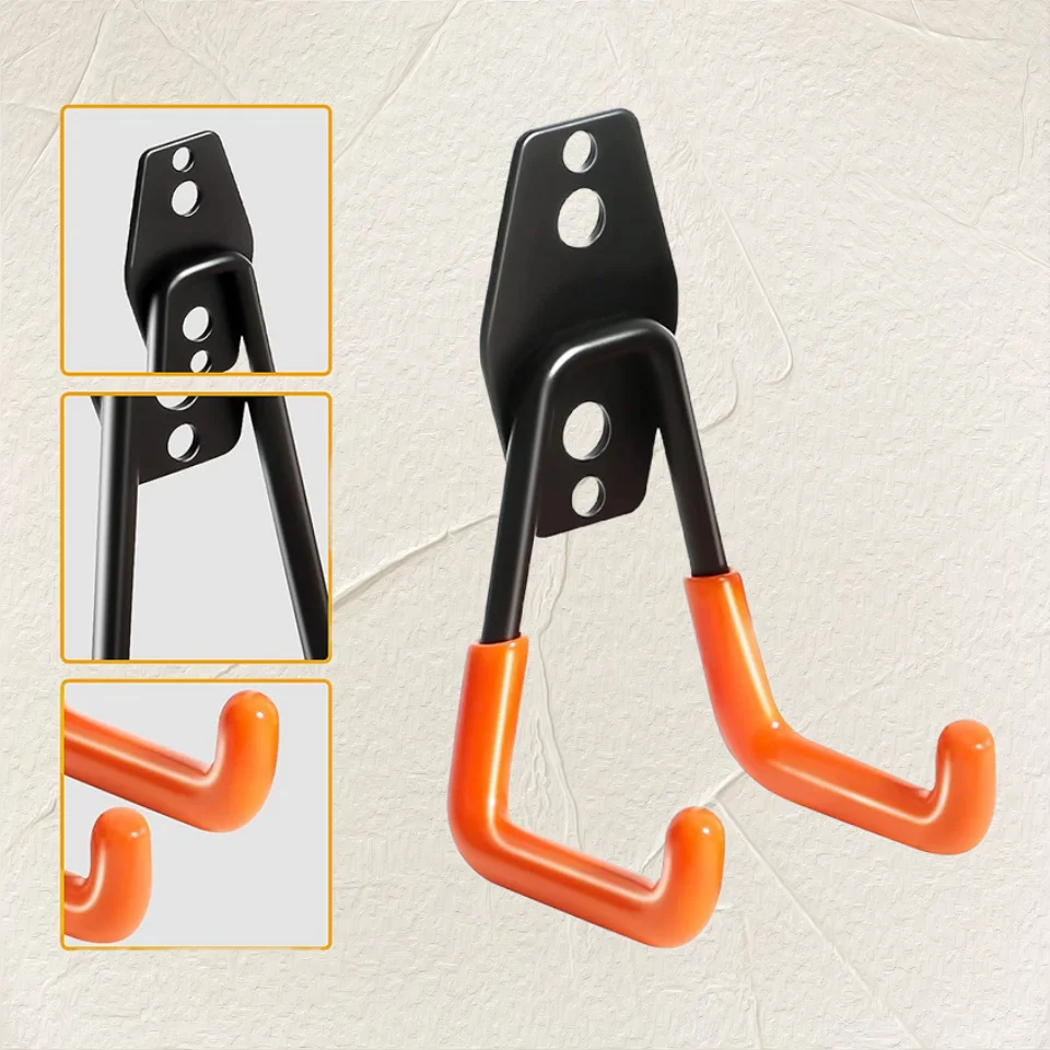 Description Picture 3 of item1PC Heavy Duty Metal Hook Garage Organizer Wall Mount Bicycle Hanger Hooks Wall Mount Anti-slip Storage Hook Garage Storage Tool