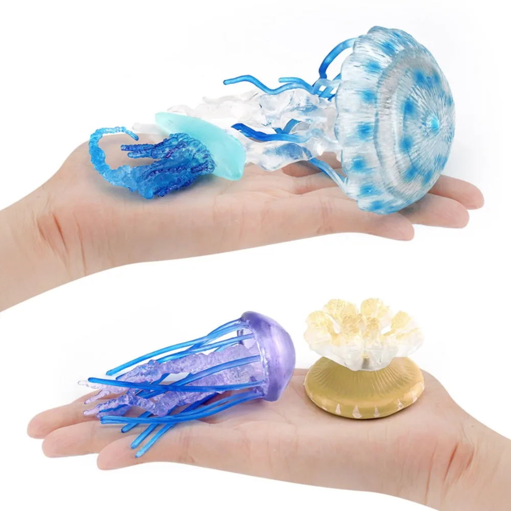 Solid Ocean Animal Figurine Marine Animals Lifelike Jellyfish Starfish Anemones Plastic multi-colored Sea Life Model