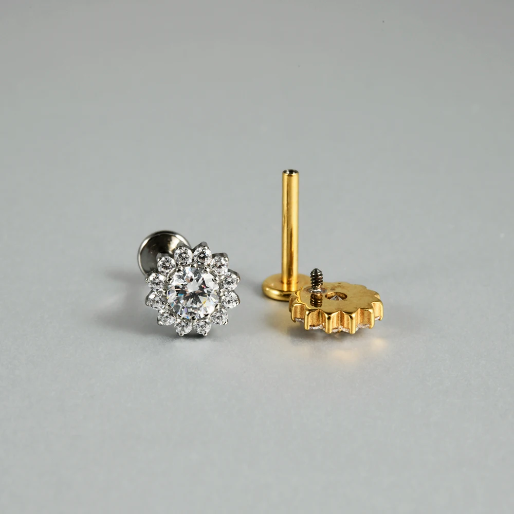 Dreamlee G23 Solid Titanium Rook Helix Stud Inner Screw Flat Back Tragus Cartilage Earring Lobe Labret Piercing Jewelry 16g - Image 4