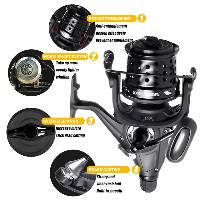 Carp Fishing Reel 10+1BB 4.7:1 Saltwater Carbon Fiber Body