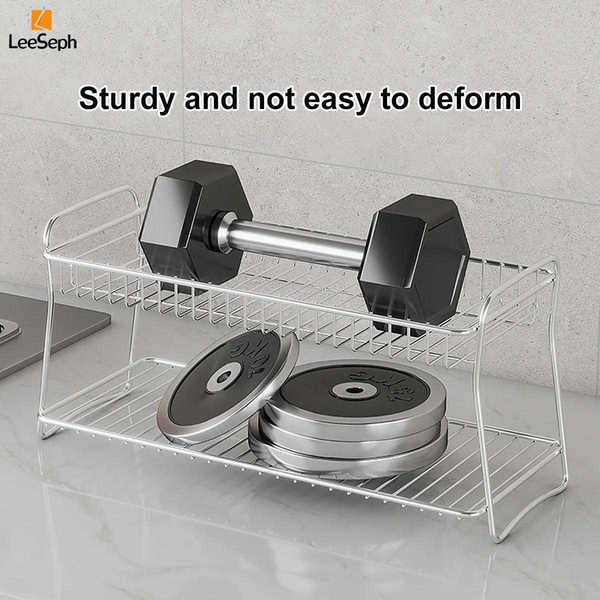 Leeseph Stainless Steel Storage Rack, Versatile Organizer for Countertops, Cabinets, and Pantry, Maximize Your Kitchen Space 3