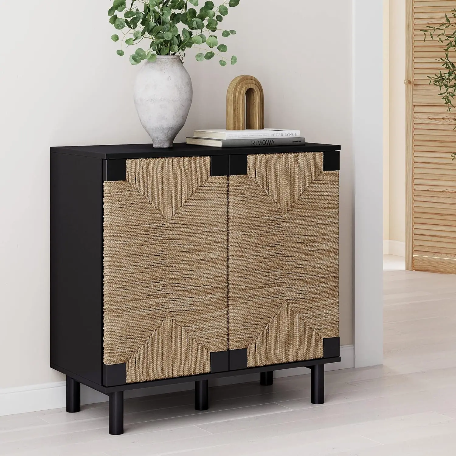 

Nathan James Accent Storage Boho Modern Free Standing Buffet Sideboard Cabinet for Hallway, Entryway, Dining Living Room