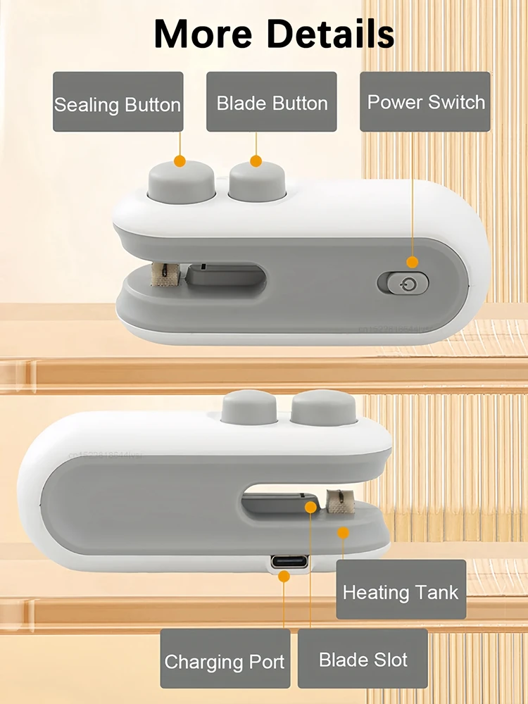 Mini Heat Bag Sealing Machine Handheld Sealer Food Packaging Heat Sealer