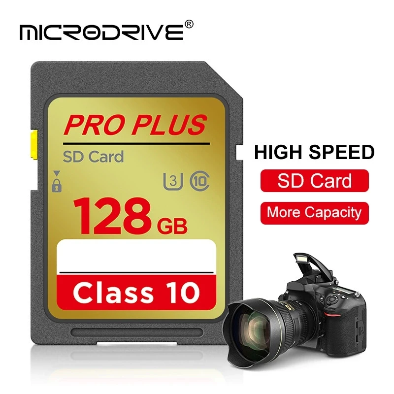 카메라용 SD 카드 16GB 32GB 64GB 128GB 클래스 10 SDHC SDXC C10 풀 사이즈 플래시 메모리 카드