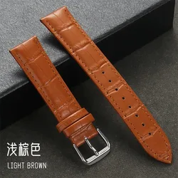 Universal Calfskin Leather Waterproof Sport Bracelet Watch Strap - 22mm (Light Brown)