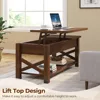 Coffee Table 47.2",2 Way Lift Top Coffee Table with Hidden Compartment, Lift Top Coffee Table with Open Shelf & X Wooden Support 2