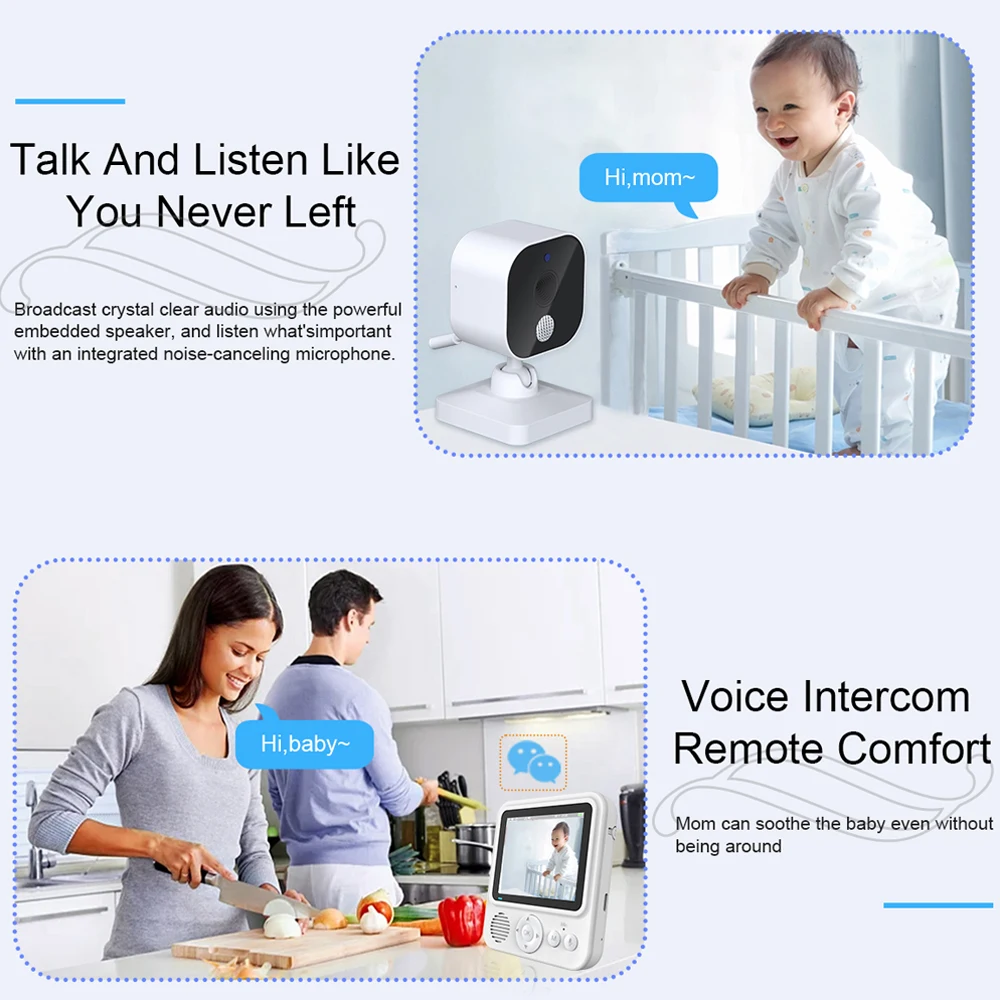 2.8inch Baby Monitor Wireless Video Nanny Baby Camera Intercom Night Vision Temperature Monitoring Cam Babysitter Nanny Cam wireless baby monitor video baby monitor