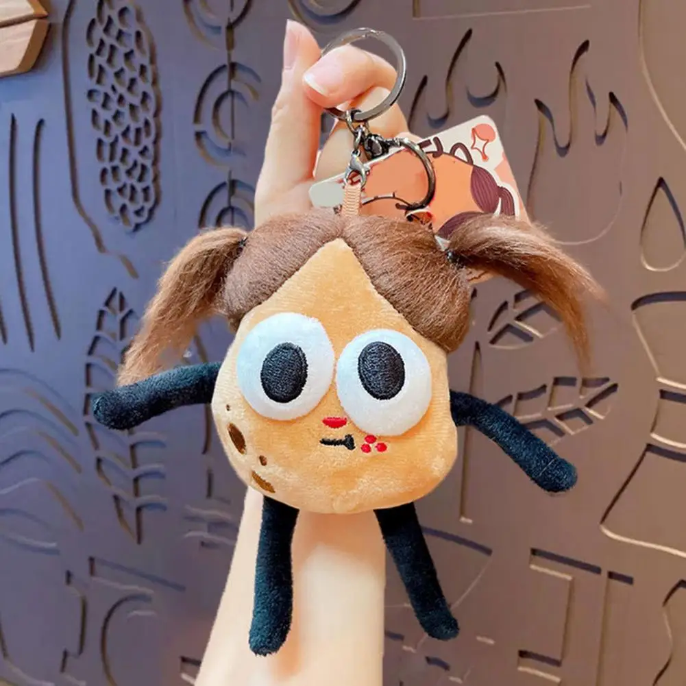 Cartoon Keychain Funny Fried Hair Potato-Man Doll Plush Pendant Soft Cartoon Stuffed Doll Plushie Keyring Charms Gift 3