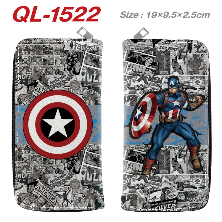 thumbnail image 1 of Cartera de superhéroe con estampado de dibujos animados para hombre y mujer, tarjetero corto de gran capacidad, monedero, 1 of 5