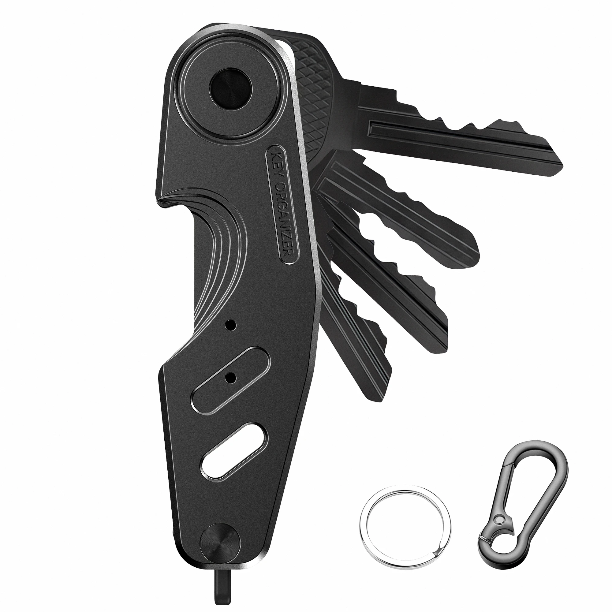 Kompaktes Metall-Schlüsseletui, Schlüssel-Organizer, minimalistischer Schlüsselanhänger, Halter für Schlüsselanhänger, Unisex, langlebiger Schlüsselanhänger für Männer und Frauen – Detail 2