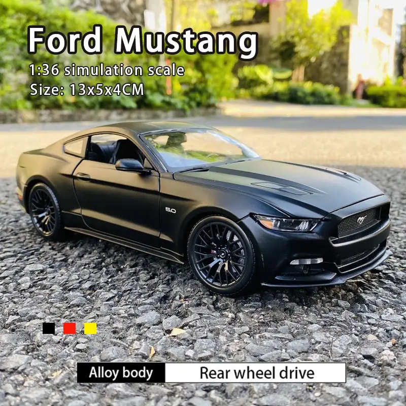 

Модель спортивного автомобиля Ford Mustang 13 см, модель автомобиля из сплава, украшение, детские игрушки, подарок на день рождения для мальчика, 1/36