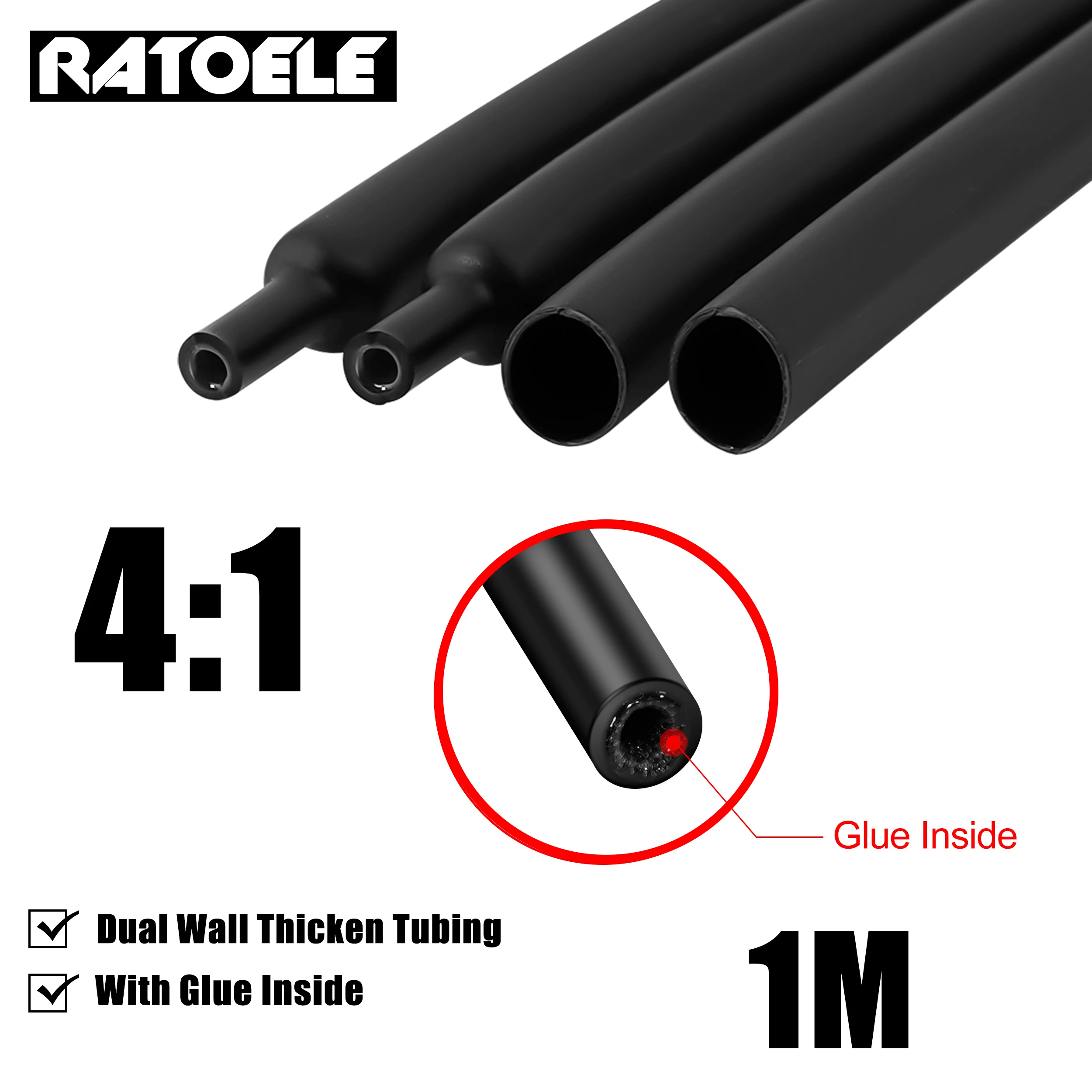1M 41 Heat Shrink Tube With Glue Thermoretractile Heat Shrinkable Tubing Dual Wall 4 6 8 12 16