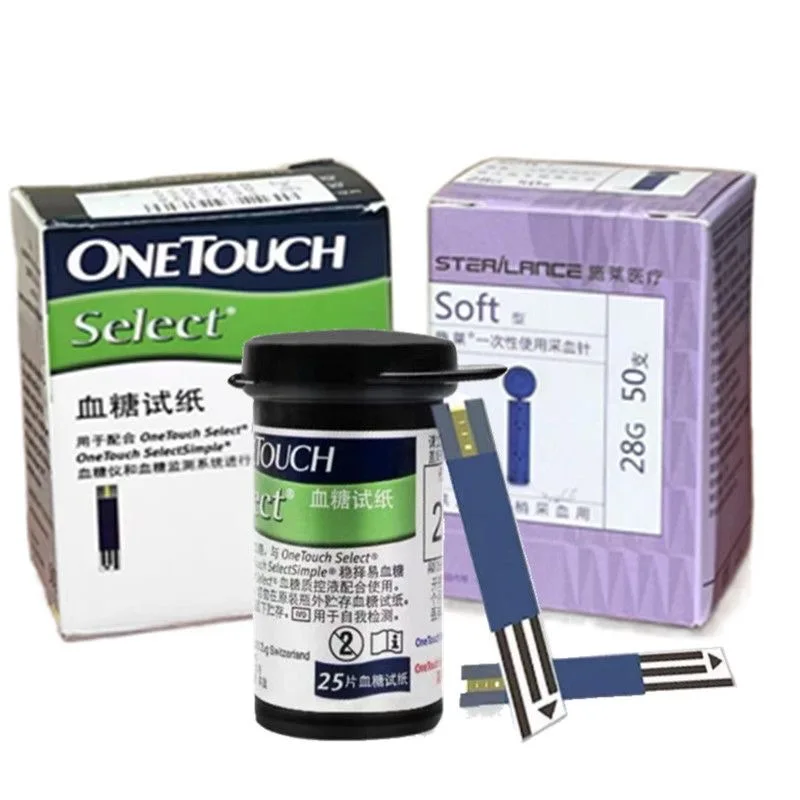 Onetouch select Blood glucose test strip 50pcs with lancets for Onetouch selectSimple Home self-test Diabetes