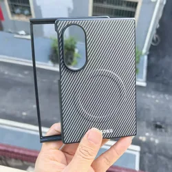 Luxury Slim Magnetic Carbon Fiber Shockproof Hard Case with MagSafe Compatibility - Galaxy Z Fold4 (Gray)