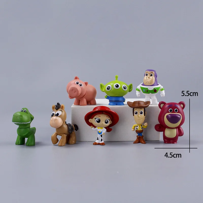 8Pcs/set Disney Toy Story Woody Jessie Buzz Lightyear Figurine