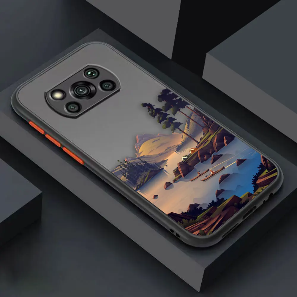 thumbnail image 1 of Matte Case for Xiaomi POCO X4 X3 X2 M4 M3 M2 F4 F3 GT F2 C40 PRO 4G 5G A3 MIX4 CIVI Case Funda Art hand-Painted Mountain Scenery, 1 of 5